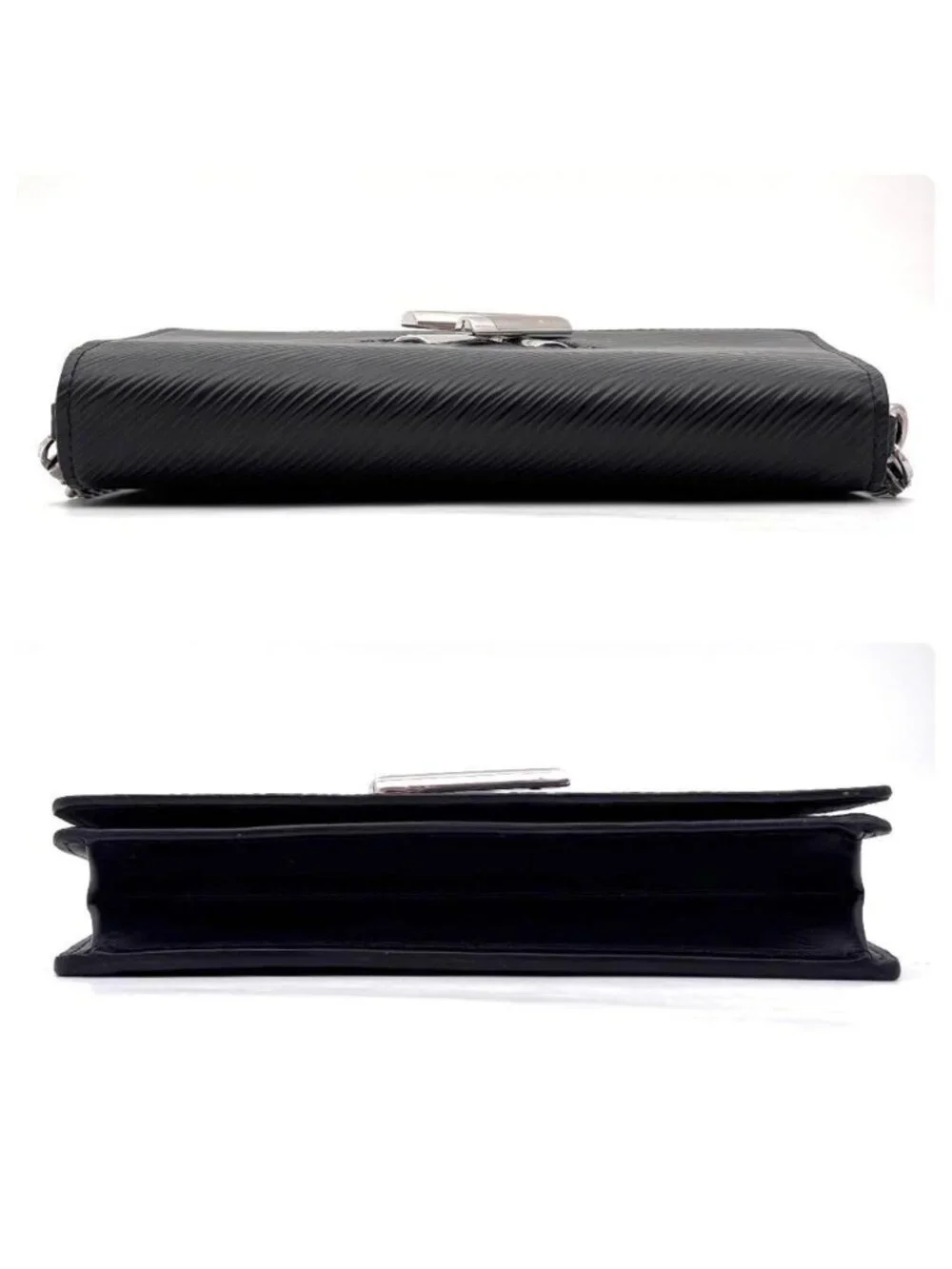 Louis Vuitton Epi Portefeuille Twist Chain Wallet Black Shoulder Bag